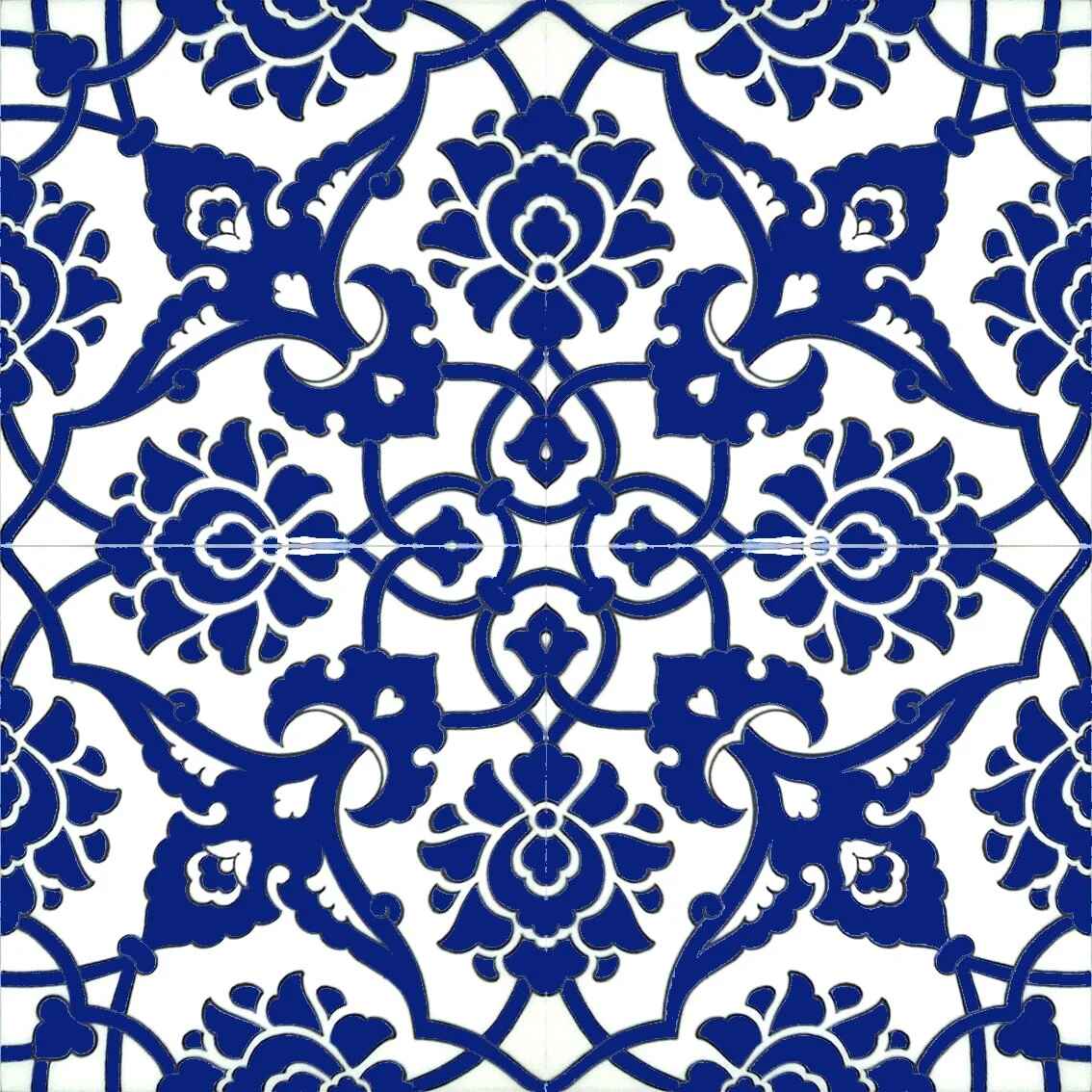 20x20 cm Çini Karo D-83 Kobalt